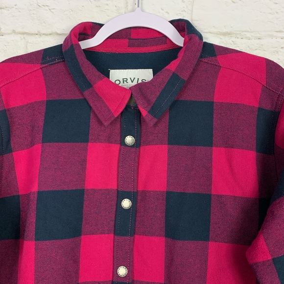 Orvis Tetons Flannel Fleece Lined Plaid Jacket XXL - Picture 2 of 10